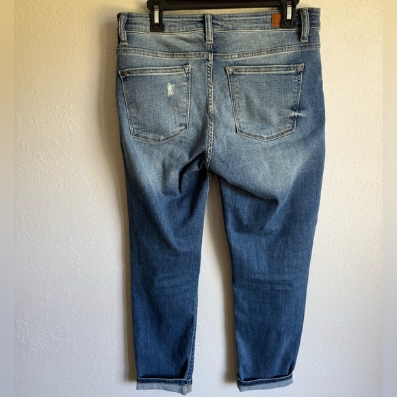 Judy Blue Distressed Mid Wash Denim Boyfriend Fit Jeans Womens 30 Stretch - Picture 5 of 6